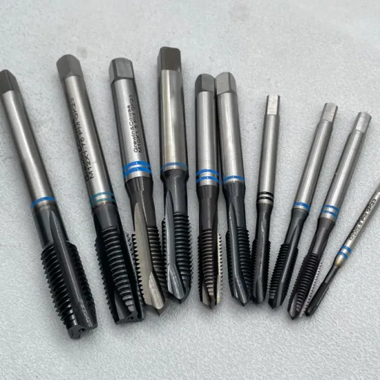 Grewin-High Quality Hsse HSS-Pm Machine Taps Spiral Point Tap DIN371 DIN376 with Blue Ring for Through Hole for Stainless Steel, Nickel Alloy, Titanium